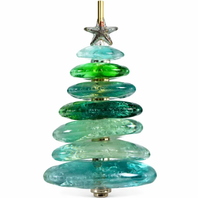 SWGOTA 2026 adventskalender met 24 kerstboomhangers - meerkleurig gelaagd ontwerp in kartonnen doos Groen;Blauw;Wit