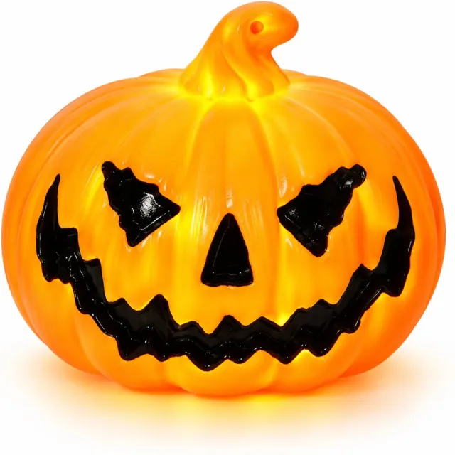 Ulisem Halloween LED Kaars - Pompoen Kaars - Vlamloze LED Theelicht - Batterijgevoede Halloween Verlichting - Voor Tafel Open Haard Feest en Woondecoratie - 1 Stuk oranje