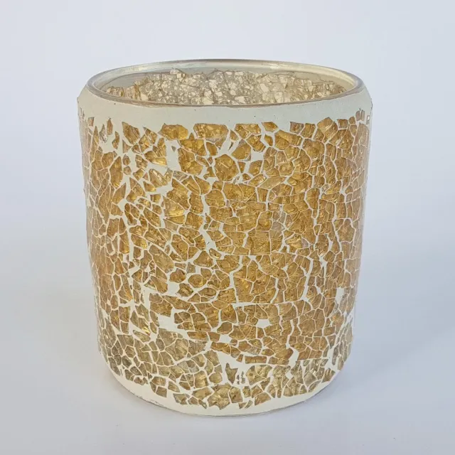 Goldbach windlicht - glas - oker / oranje - 10 cm hoog