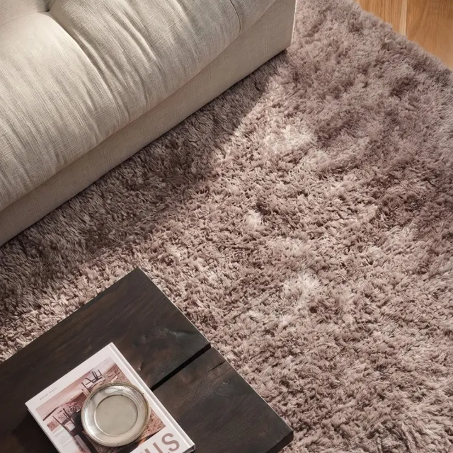 DÉJA Living Vloerkleed 200x290cm - Hoogpolig Beige Stof - Mana