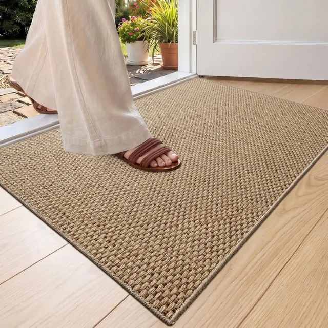 Famanu Antislip deurmat voor de ingang, wasbaar, 61 x 91 cm, praktisch en stijlvol Zwart