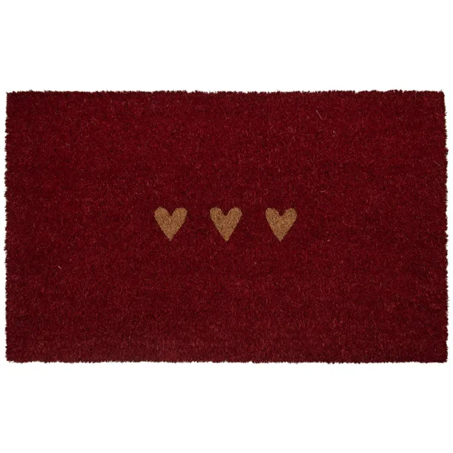 Clayre & Eef Deurmat 75x45x1 cm Rood Kokos Hart