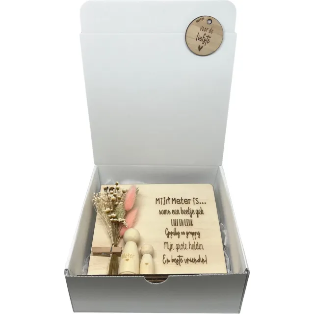 Stars 4 you Geschenkbox liefste METER | roze | Mijn meter is... | droogbloemen | liefste meter | meter vragen | meter worden | peettante vragen | peettante worden | cadeau | geschenkdoos | giftbox