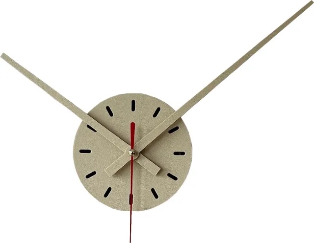 Home 3D Wandklok Beige – Ø35cm- Wandklok modern – Gemaakt met 3D-printtechnologie – Keukenklok – Wandklokken – Stil uurwerk