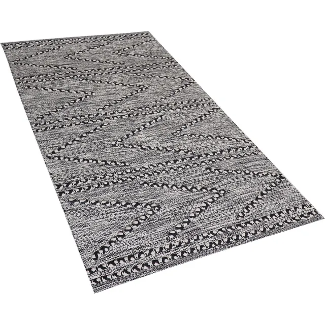 Beliani TERMAL - Laagpolig vloerkleed - Zwart - 80 x 150 cm - Katoen