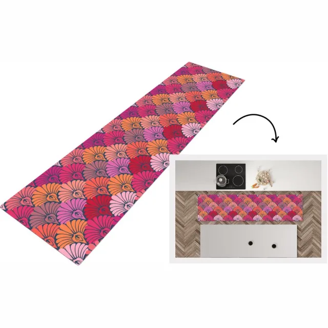 KitchenYeah Keukenloper - Keukenmat vinyl Patronen - Art Deco - Roze - Bloemen - Keukenmatten loper - Keuken vloerkleed tapijt, foto 8
