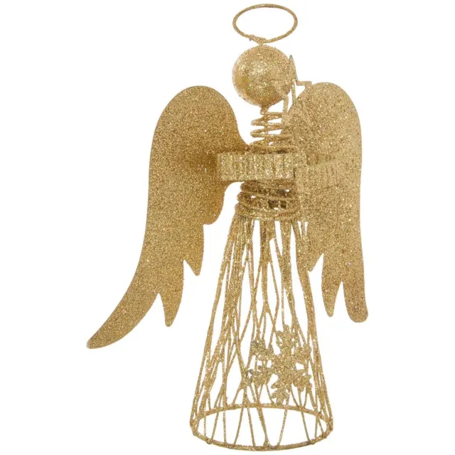 Feeric lights & Christmas Kerstboomversiering in de vorm van een engel, van verguld metaal, hoogte 20 cm Dore