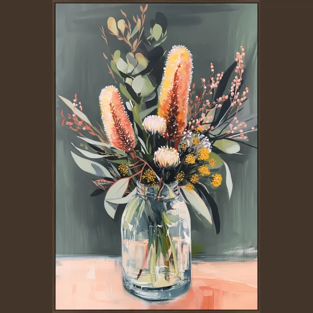 homebound by ky Schilderij bloemen Meerkleurig
