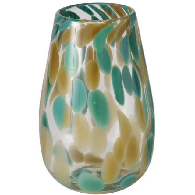 Boltze Home Vaas Verta - Glas - Groen gevlekt - 22 cm - Boltze