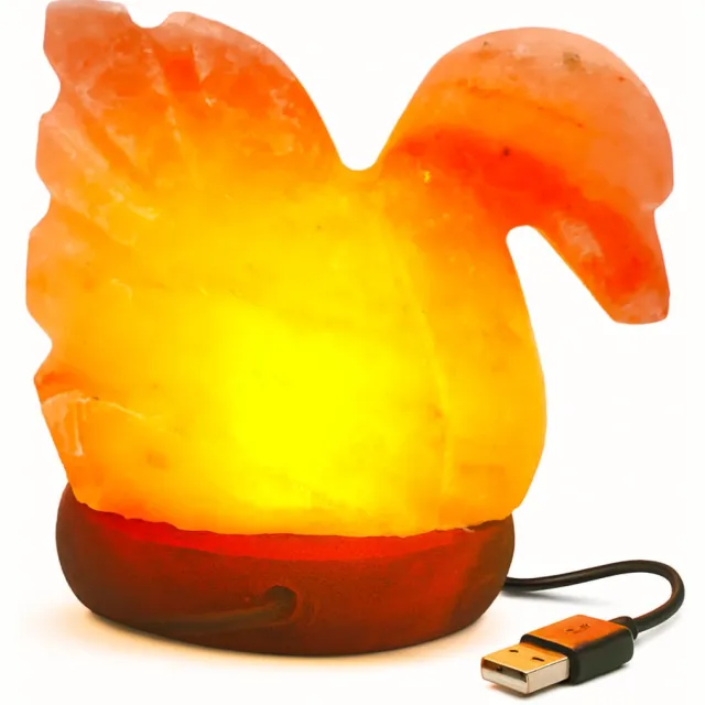 Pink Gold Zoutlamp – Himalayazout USB LED – Eend Lamp – Tafellamp / Nachtlampje – 10 x 10 x 8 cm – 0,5 kg Roze