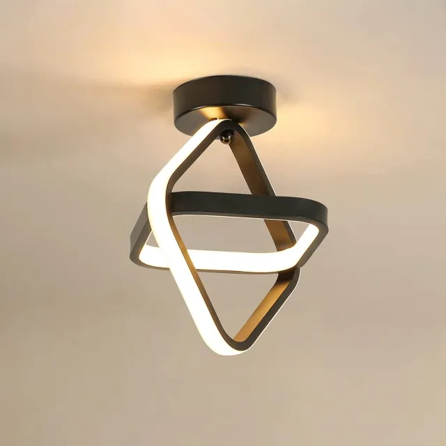 Riserva LED Plafondlamp Modern - 24W - 2700 lm - 3000K Warm Wit - Zwart - 2-Lichts Design Plafonnière voor Woonkamer, Slaapkamer, Keuken en Eetkamer