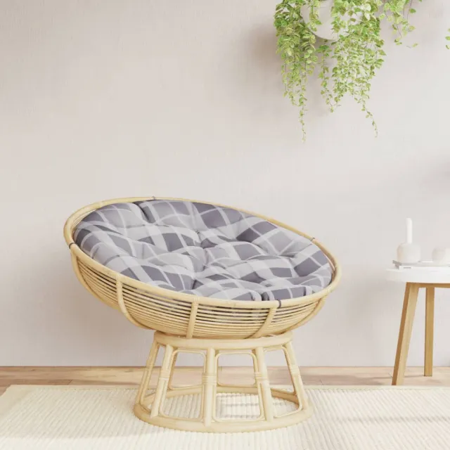 vidaXL Zitkussen rond ruitpatroon Ø 100x11 cm oxford stof grijs Meerkleurig
