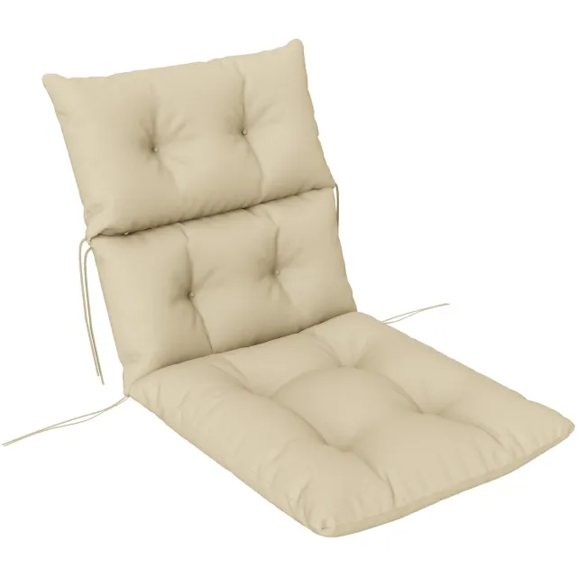 whiqutey Tuinkussen Dik - Zitkussen Met Rugleuning - 10 cm Dikte Ademend - Met Banden Hoogelastisch - Voor Schommelstoel - Beige