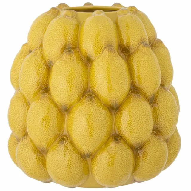 Bloomingville Vaas aardewerk geel Limone 22cm