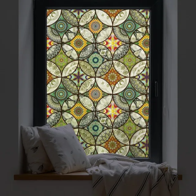 Gtb Raamfolie Glas in Lood - Raamfolie Zelfklevend - Raamfolie - Zwart - 200cm x 60cm x 0.01cm