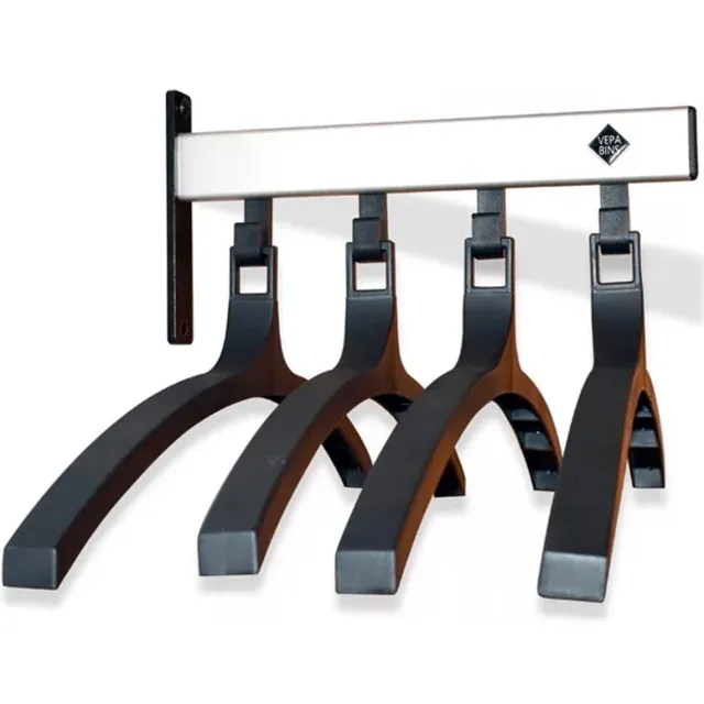 Vepabins Pro-line Wandgarderobe 4 Hangers Grijs Zwart zilver zwart
