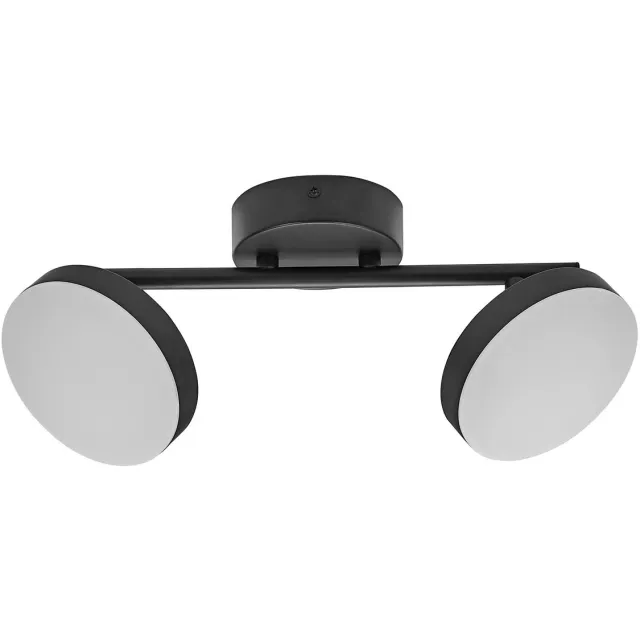 Osram Decor Spot Moon lamp zwart, 2 verstelbare lampkoppen, 10,5 W, 560 lm, 3000 K, metalen behuizing, functioneel en minimalistisch design, eenvoudige installatie, LED niet vervangbaar