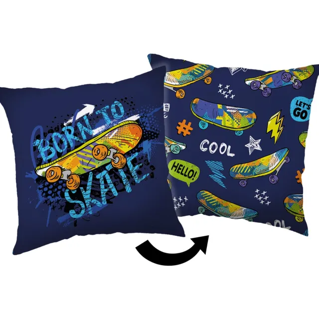 Skate Sierkussen Cool - 40 x 40 cm - Polyester Blauw