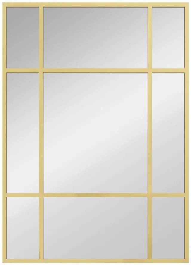 ZYLARO Wandspiegel - Metalen frame - Gouden strepen - Meerlaags glas - 50 x 2 x 70 cm