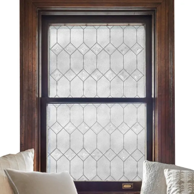DailySupplies® Raamfolie Glas in Lood - Zelfklevend - Antieke Look - Wit