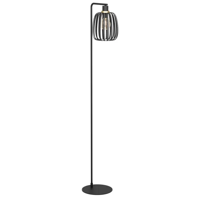 EGLO Pocicas Vloerlamp - E27 - 151 cm - Zwart|Goud Zwart;Geborsteld Messing;