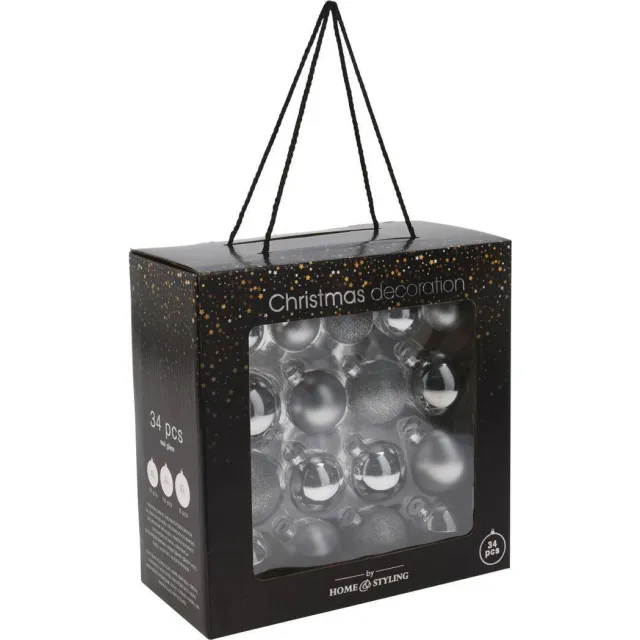 Home & Styling Collection kerstballen set (34 stuks) (ø5 cm) Zilver