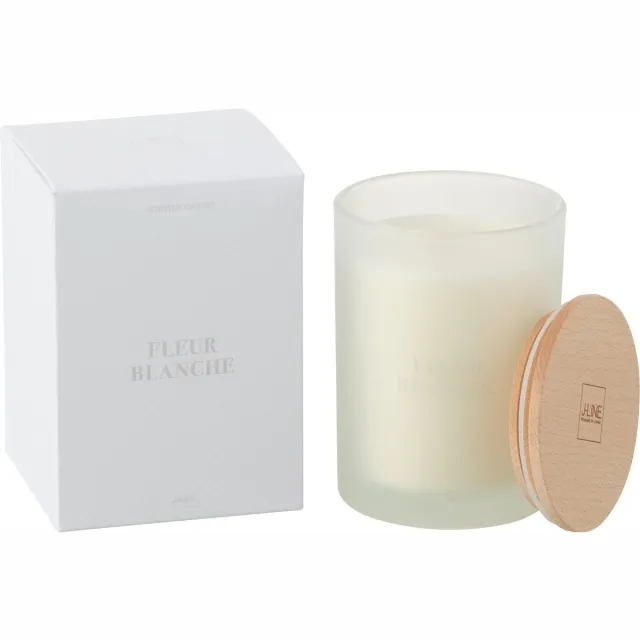 J-Line geurkaars Accords Essentiels - Fleur Blanche - wit - 38U Wit - Rood