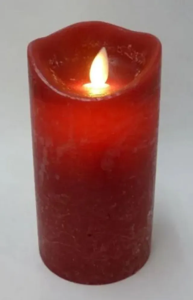 Magic Flame kaars 76x152mm rood timer