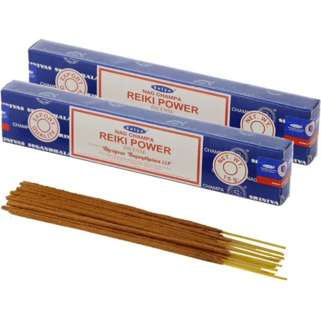 Satya Nag Champa wierrook stokjes Reiki Power geur - 30x - Lichaam in balans - Meditatie - staafjes van 21 cm Multi
