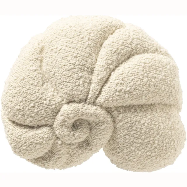 Dutch Decor COLITA - sierkussen 35x40 cm - bouclé - schelpvorm - Snow White - wit