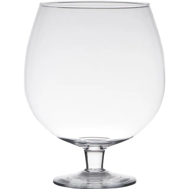 Hakbijl Glass Vaas Brandy - op voet - transparant - glas - 24 cm - terrarium - bloemen - luxe en stijlvol