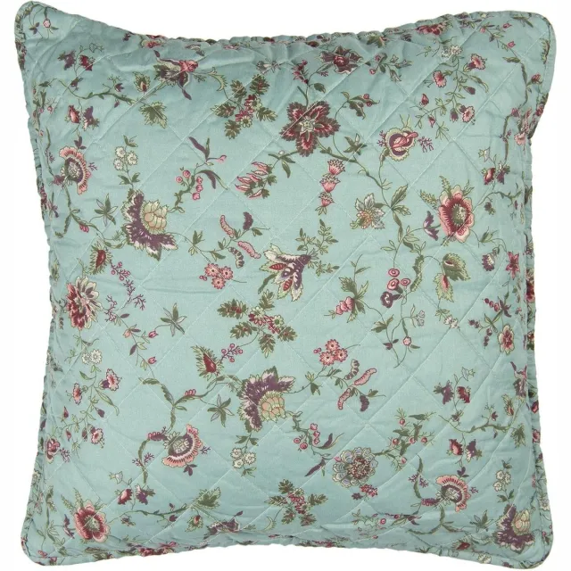Clayre & Eef Kussenhoes 50x50 cm Turquoise Polyester Vierkant Sierkussenhoes Blauw