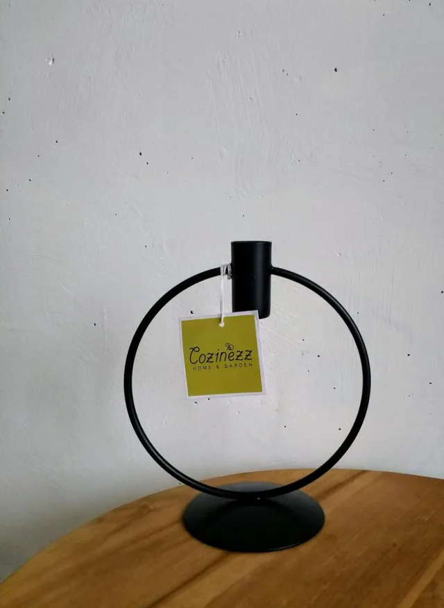 Cozinezz kandelaar rond 15cm zwart
