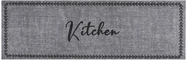 MD-Entree MD Entree - Keukenloper - Vloerkleed - Machinewasbaar - Cook&Wash - Floreale Kitchen - 50 x 150 cm Grijs