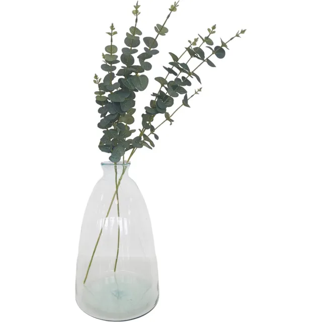 Bellatio Design Kunstplant takken Eucalyptus Cinera - 2x - 90 cm - 5 takken - kunst bladgroen - decoratief - zijdebloemen Lichtgroen