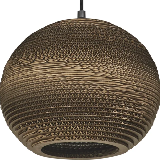 Osram hanglamp Decor Cardboard Ball bruin van golfkarton, lichtgewicht, E27, diameter 260 mm, duurzaam dankzij vervangbare lichtbron, eenvoudige montage