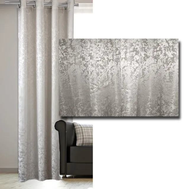 JEMIDI Decoratief gordijn kant en klaar - 140 x 245 cm - 1 stuk niet-transparant gordijn afgewerkt met glans en textuur - Wit