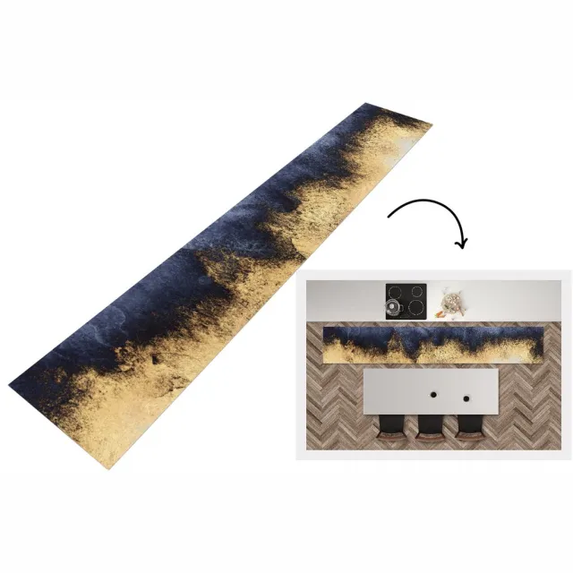 KitchenYeah Keukenloper - Loper keuken - Abstract - Goud - Luxe - Keukenloper vinyl