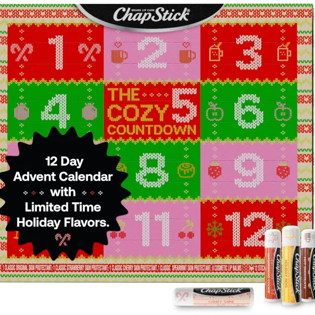 ChapStick Adventskalender – Cozy Countdown to Christmas – 12-Pack Lippenbalsem Cadeauset