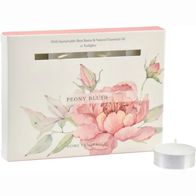 Decoris Theelichten Peony Blush 12 stuks crème