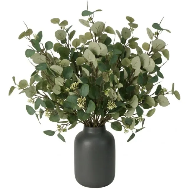 Bellatio Design Kunstplant takken Eucalyptus Narvik - 8x - 92 cm - lichtgroen - kunst zijdebloemen