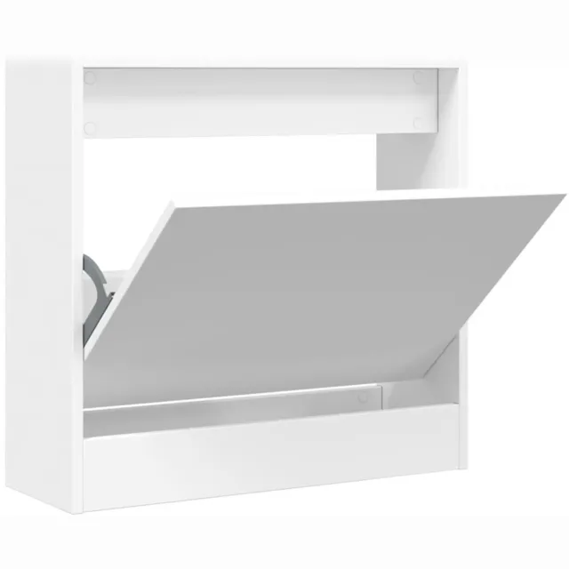 vidaXL Schoenenkast - 60x21x57 - cm - bewerkt - hout - wit