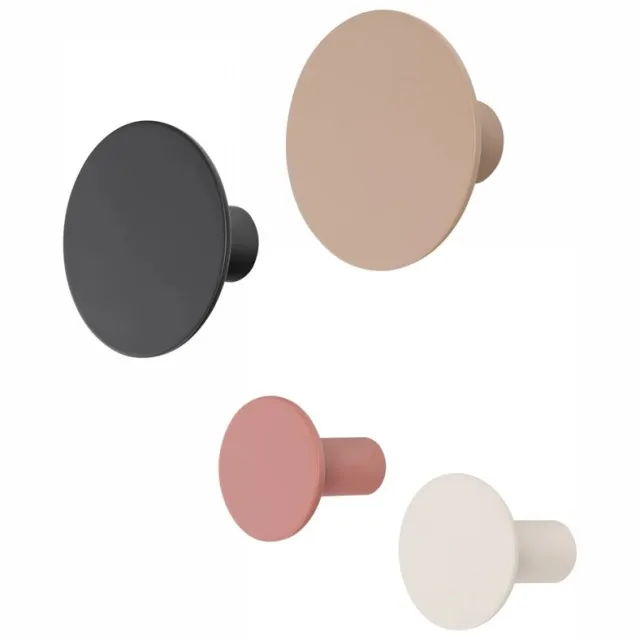 Blomus Ponto wandhaken set van 4: moonbeam, cedar wood, nomad & espresso Donkergrijs / Beige / Bruin / Roze