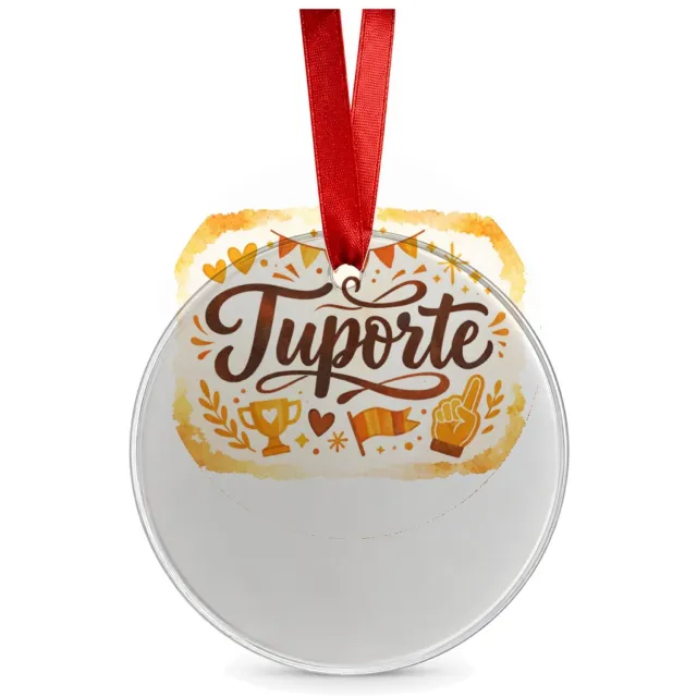 Mr Cadeautjes Glazen cirkel Ø 8,9 cm - design Een feestelijke familietypografie met één groot centraal woo | cadeau Wit