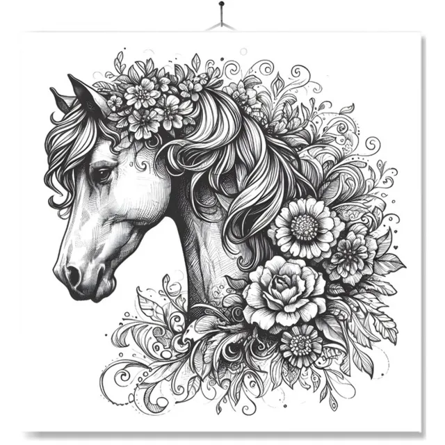 MC Living Tegel Met Opdruk | Geschenk | Kunst Op De WC | Paard Art Multi-Color