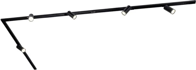 LEDVION LED Railverlichting 3M + 5 Railspots (5W - 2700K - Zwart - Dimbaar) - 1-Fase