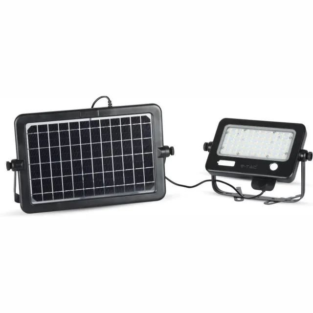 V-TAC VT-788-10 Solar Schijnwerper - Afneembare Twin Pad - IP65 Waterdicht - 10W - 1100 Lumen - 4000K Zwart