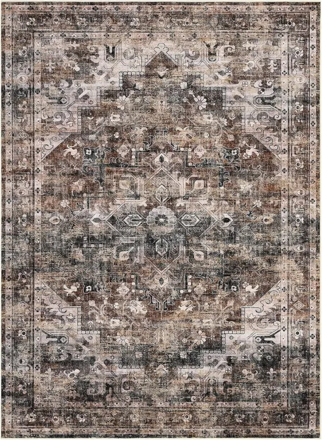 Triumpunpre Perzisch Vloerkleed - Wasbaar Antislip Fluweelzacht - Bruin - 120x170 cm