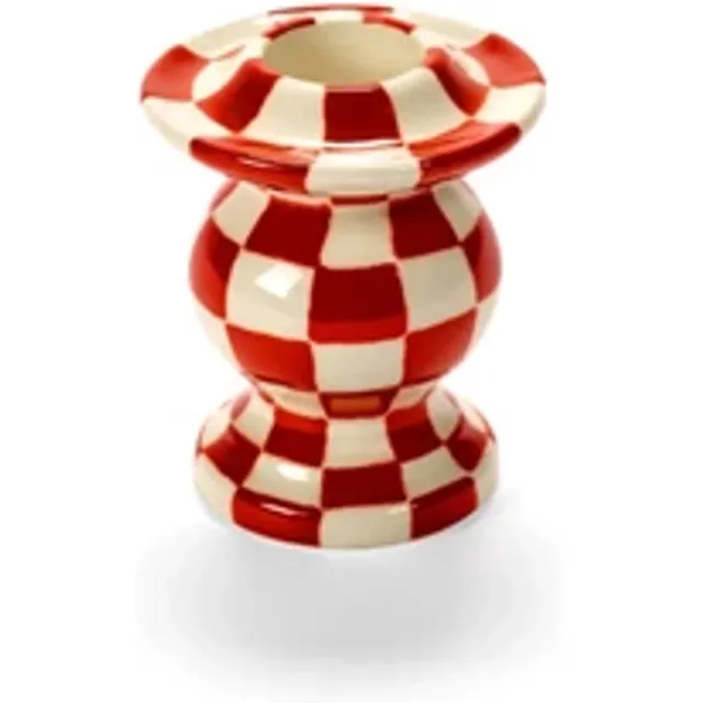 Serax Wouters & Hendrix Les Objets Mouleversants kandelaar N°2 6x6cm H7cm rood / wit wit/rood