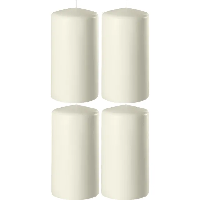 Enlightening Candles 4x Ivoorwitte cilinderkaarsen/stompkaarsen 6 x 10 cm 36 branduren - Geurloze kaarsen ivoorwit - Woondecoraties